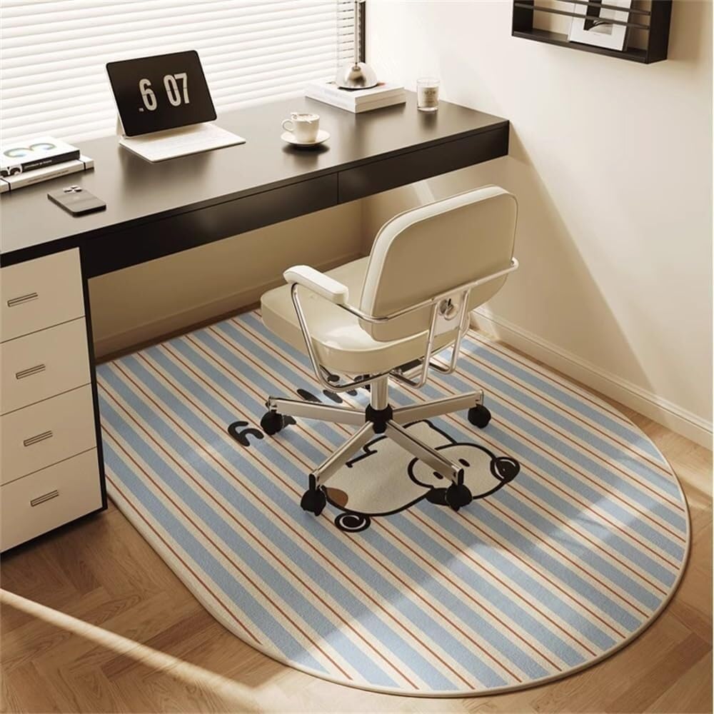 Tapis de protection chaise de jeu White Puppy pour chambre d'ado et coin bureau