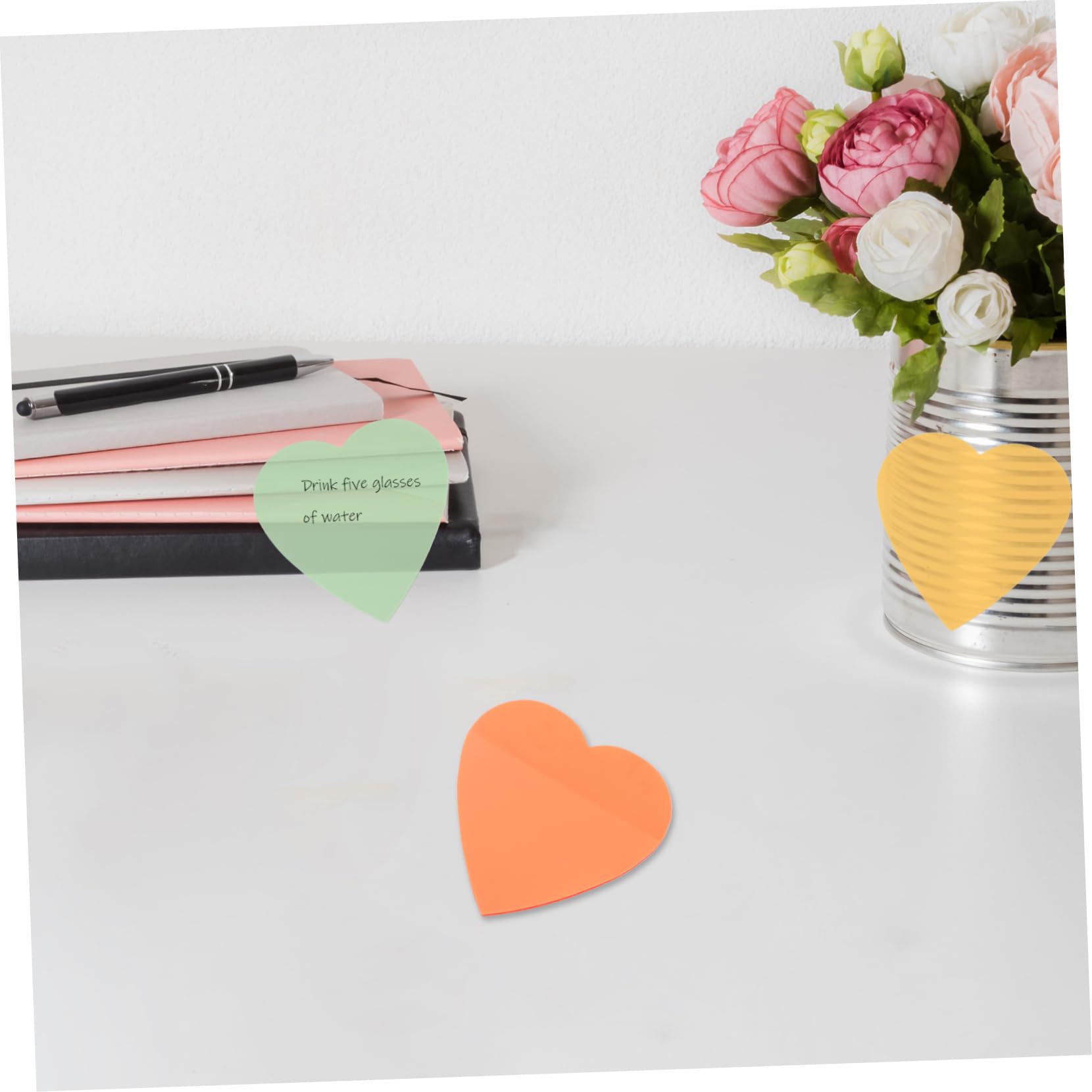 HOMSFOU 3 Pezzi 8 Note d'amore Libri tampone giallo I Quaderni colorato rosa nota adesivo Nota pad adesivi per note multifunzione adesivi promemoria portatili carta