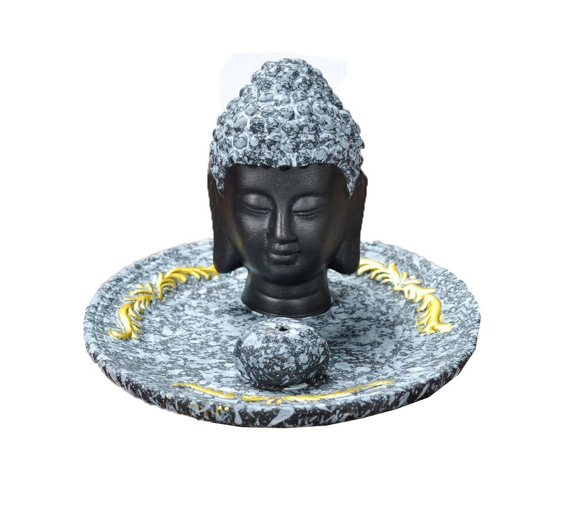 Incense Stick Burner Holders Ash Catcher Sakyamuni Buddha Maitreya Oranament Ceramic Incense Ashtray (Model E)