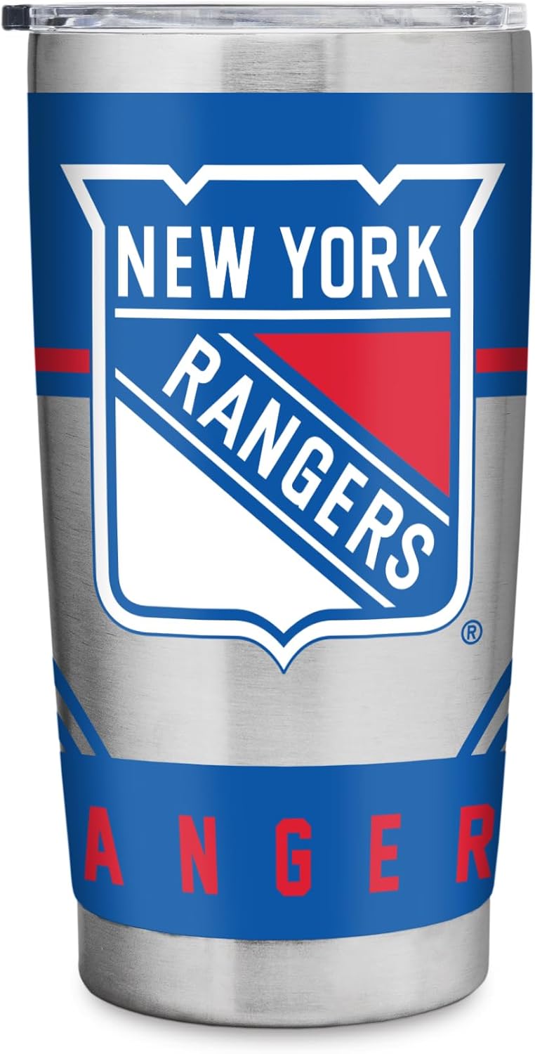Rico Industries NHL Hockey 20oz Stainless Steel Tumbler with Lid - Great for Coffee, Tea, Water or Cocktails