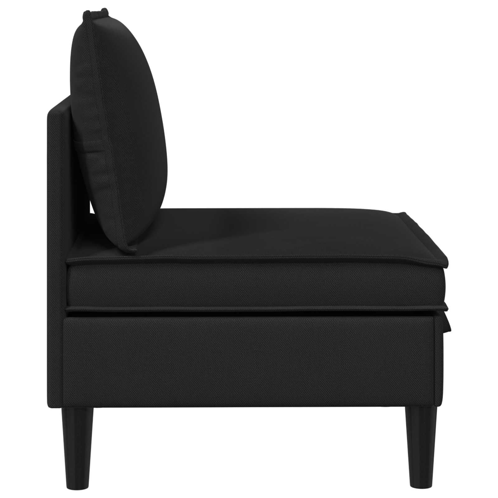 Fengshui Sofa środkowa z miejscem do przechowywania, czarna aksamitna