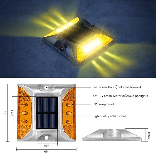 Miniatura 2 de Marcador de pavimento elevado solar de alto brillo IP68 impermeable reflector solar de carretera luz intermitente solar para señales sobresalientes
