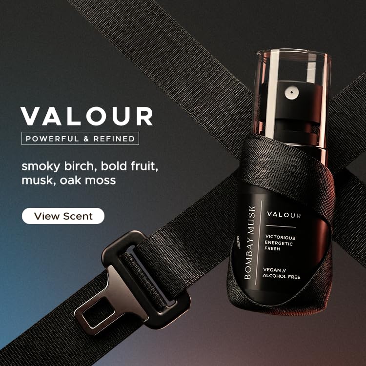 Image of Bombay Musk Valour Luxury Car Perfume | Long Lasting Car Fragrance & Car Freshener | Alcohol Free & Plant Based | 60+ Days | 200+ Sprays | Perfume for Car