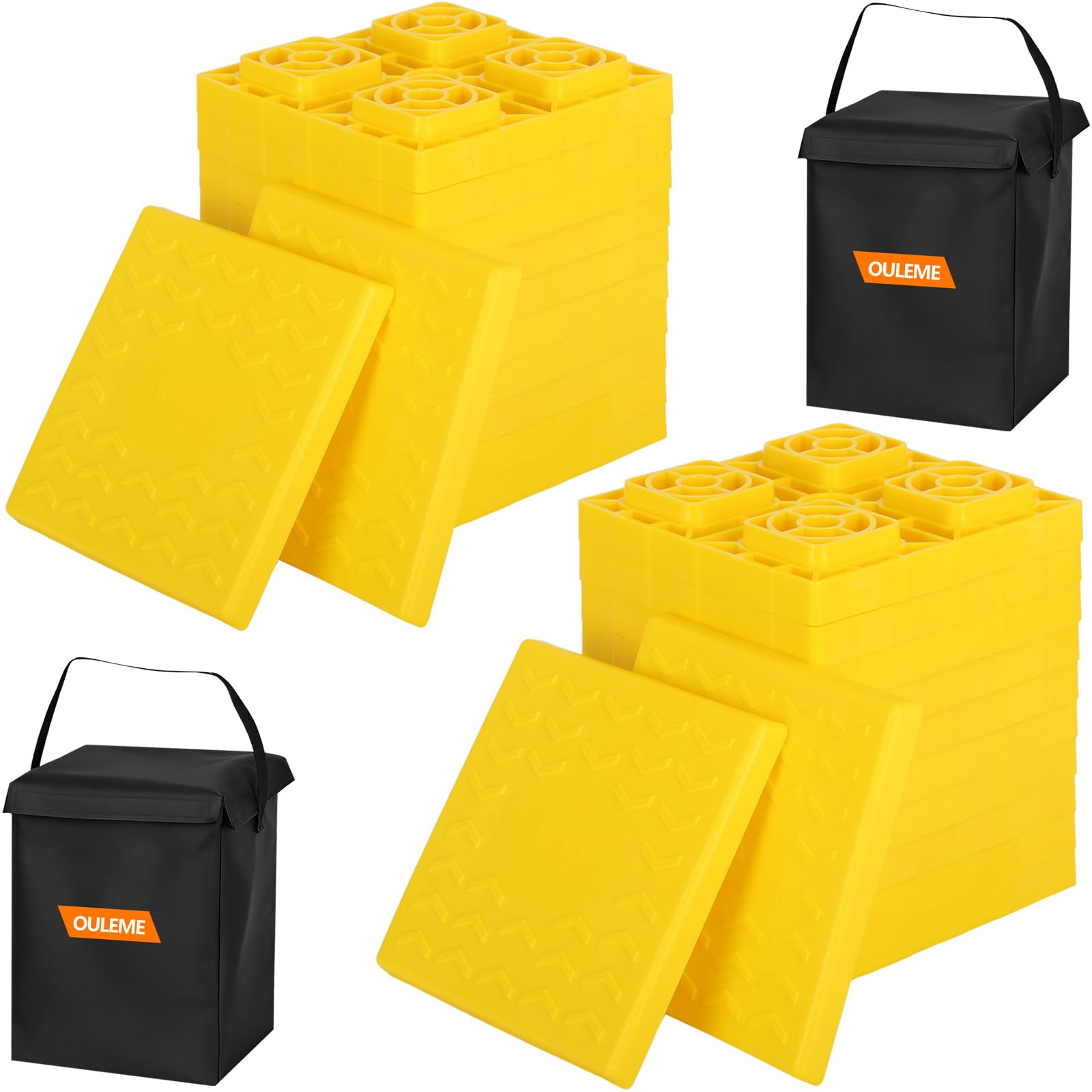 OULEME 24-Pack RV Leveling Blocks, Stackable Camper Trailer Leveler, Yellow
