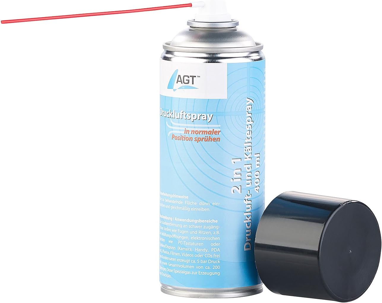 AGT Druckluftspray 2in1Druckluft und Kältespray bis 40 °C, 400 ml, brennbar