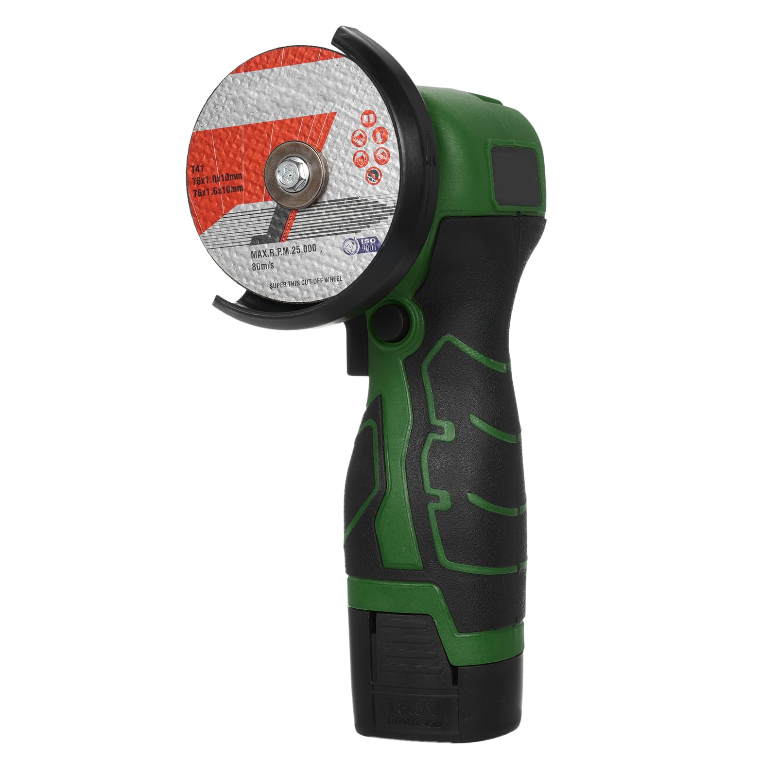 Smerigliatrice Angolare a Batteria 7000 Giri/min 16,8 V 76 Mm | Utensile per Molatura Elettrico, Alloggiamento in ABS, Batteria Al Litio da 16,8 V, Caricabatterie Rapido, Taglio di