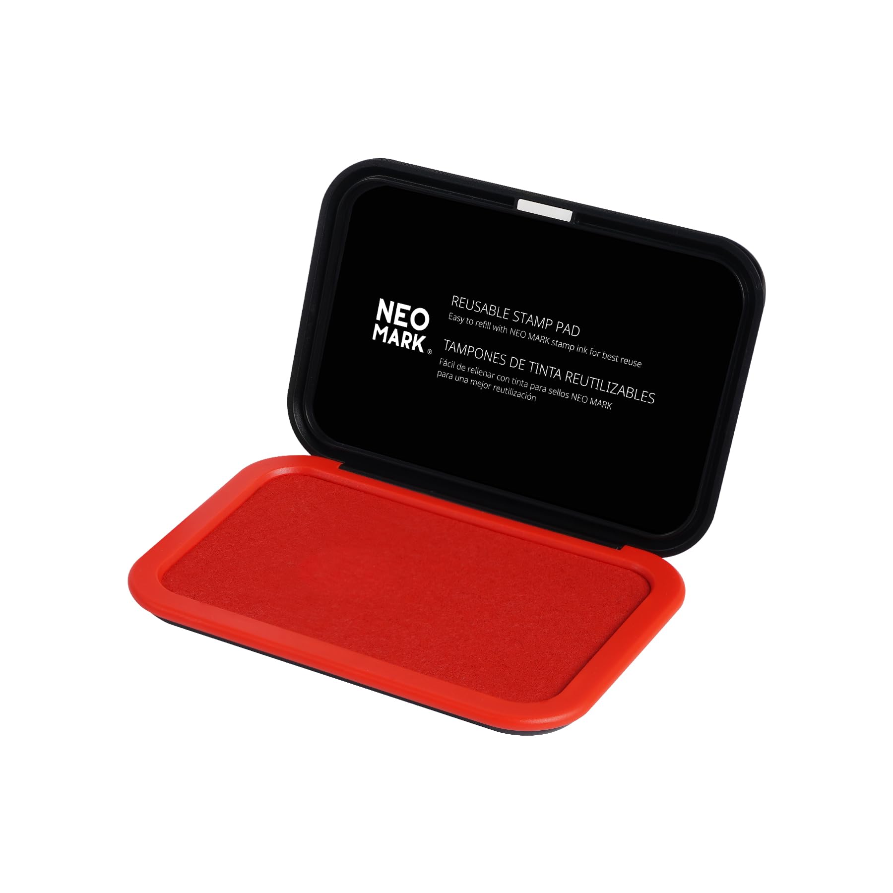 NEO MARK Almohadilla de sellos: 11,2 x 5,8 cm, tapa magnética, almohadilla de fieltro de alta calidad (rojo)