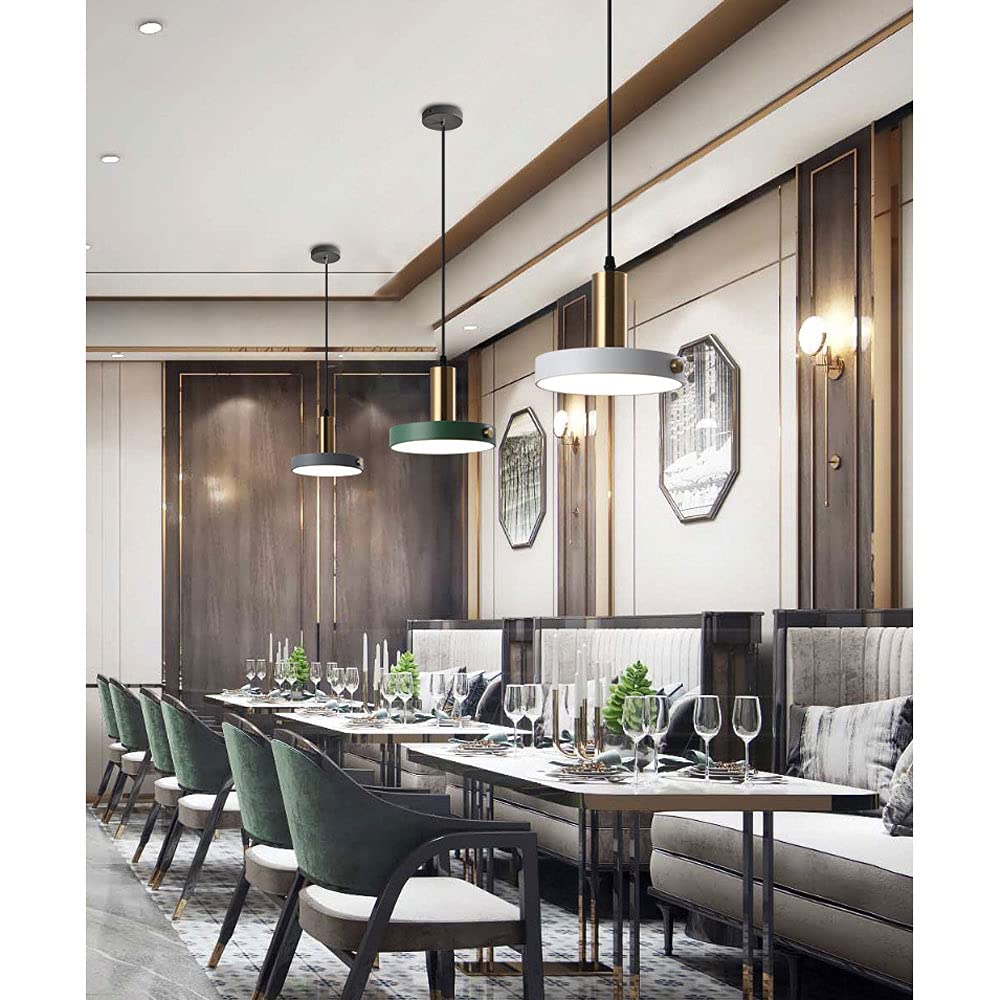 Żyrandole, trzykologi LED, wiszą światło retro w stylu przemysłowym, lampy sufitowe, wyposażenie oświetlenia dekoracji restauracji i baru, regulowane wysokość (szary)