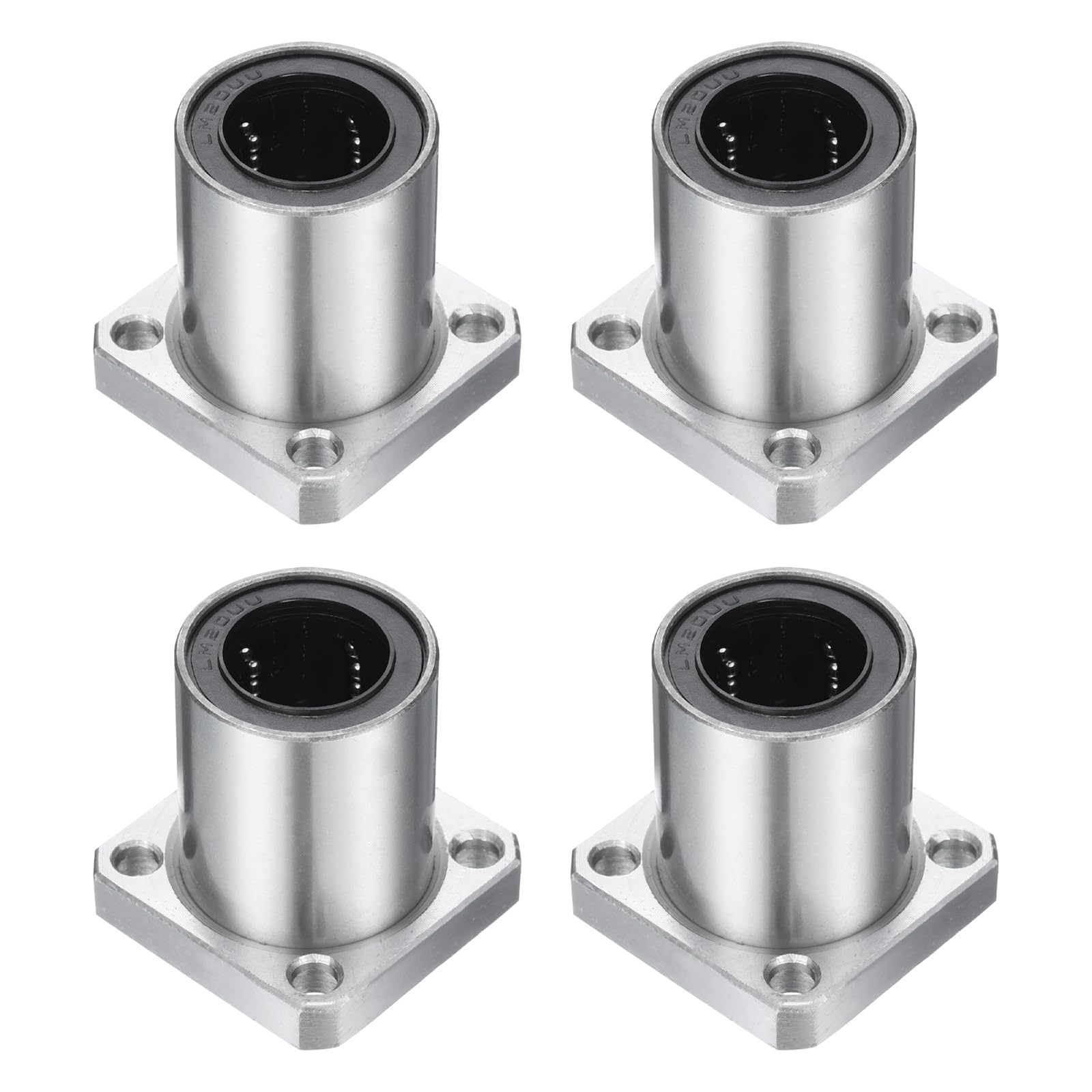 QUARKZMAN LMK20Uu Cuscinetti a Sfere Raggiri 20mm Foro 32mm OD 42mm Lunghezza Flangia Quadrata Gabbia in Acciaio per Stampante 3D Macchina Cnc