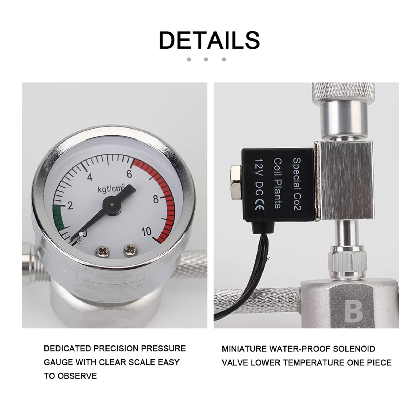 Jauge de régulateur de CO2 Accessoires d'aquarium de comptoir à bulles DIY for aquarium de croissance des plantes aquatiques CO2 Kit système de générateur avec soupape d'électrovanne pour la bière pre