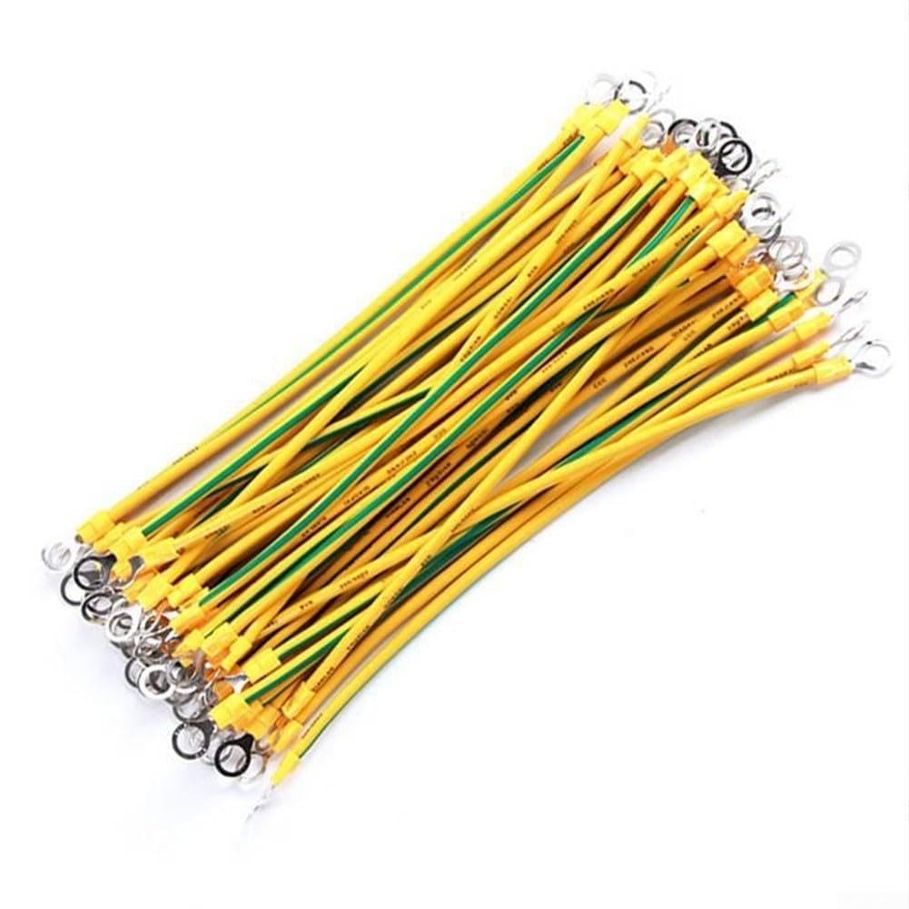 20PCS BVR Flexible Grounding Cable with Terminals for Solar PV Systems Requiring Compliance with IEEE 1547 Grounding Rules (2.5mm2-20CM)