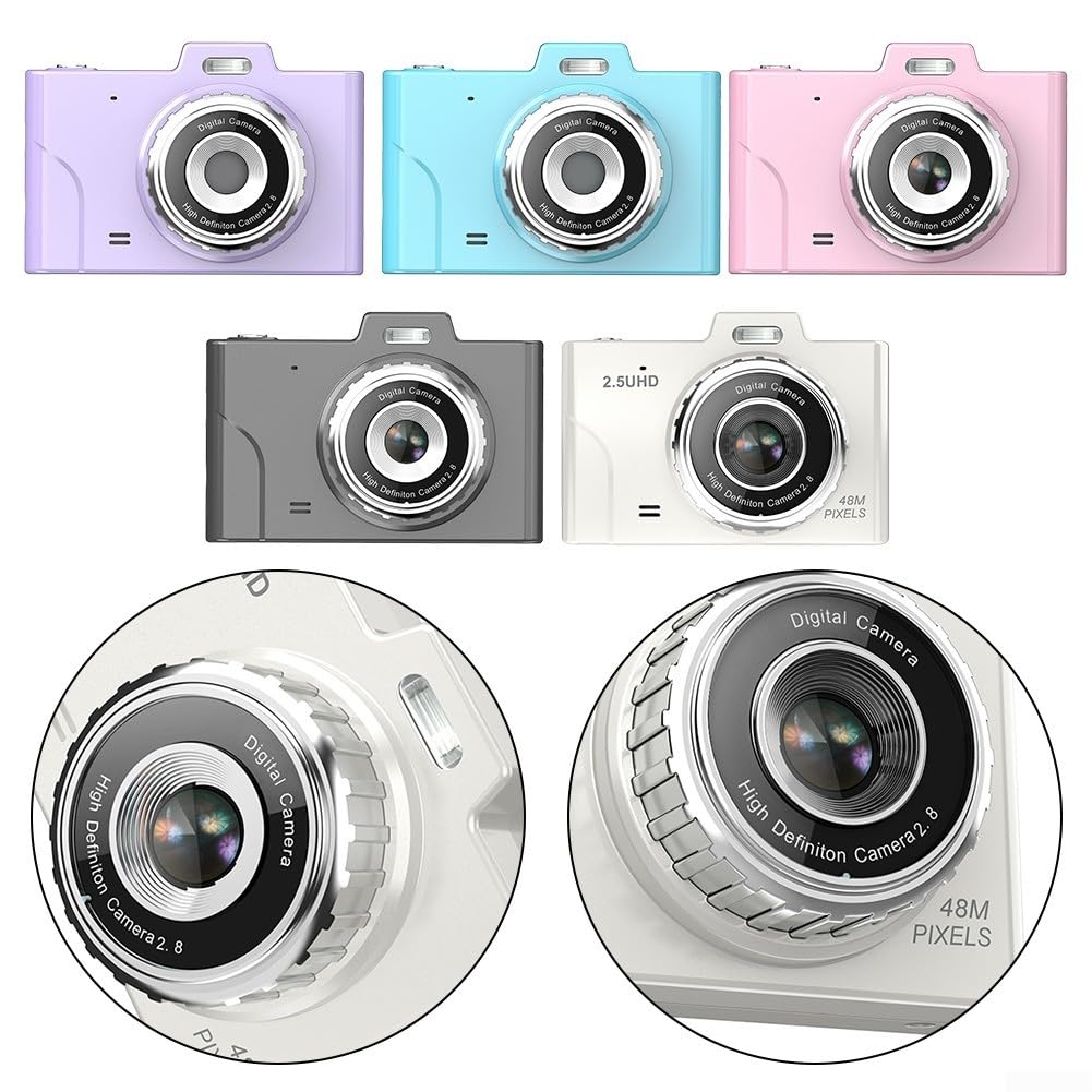 Fotocamera digitale da 48 MP 8X per zoom Compact Point and Shoot Anti-Shake FHD 1080P Vlogging Travel Cam Viola (viola)