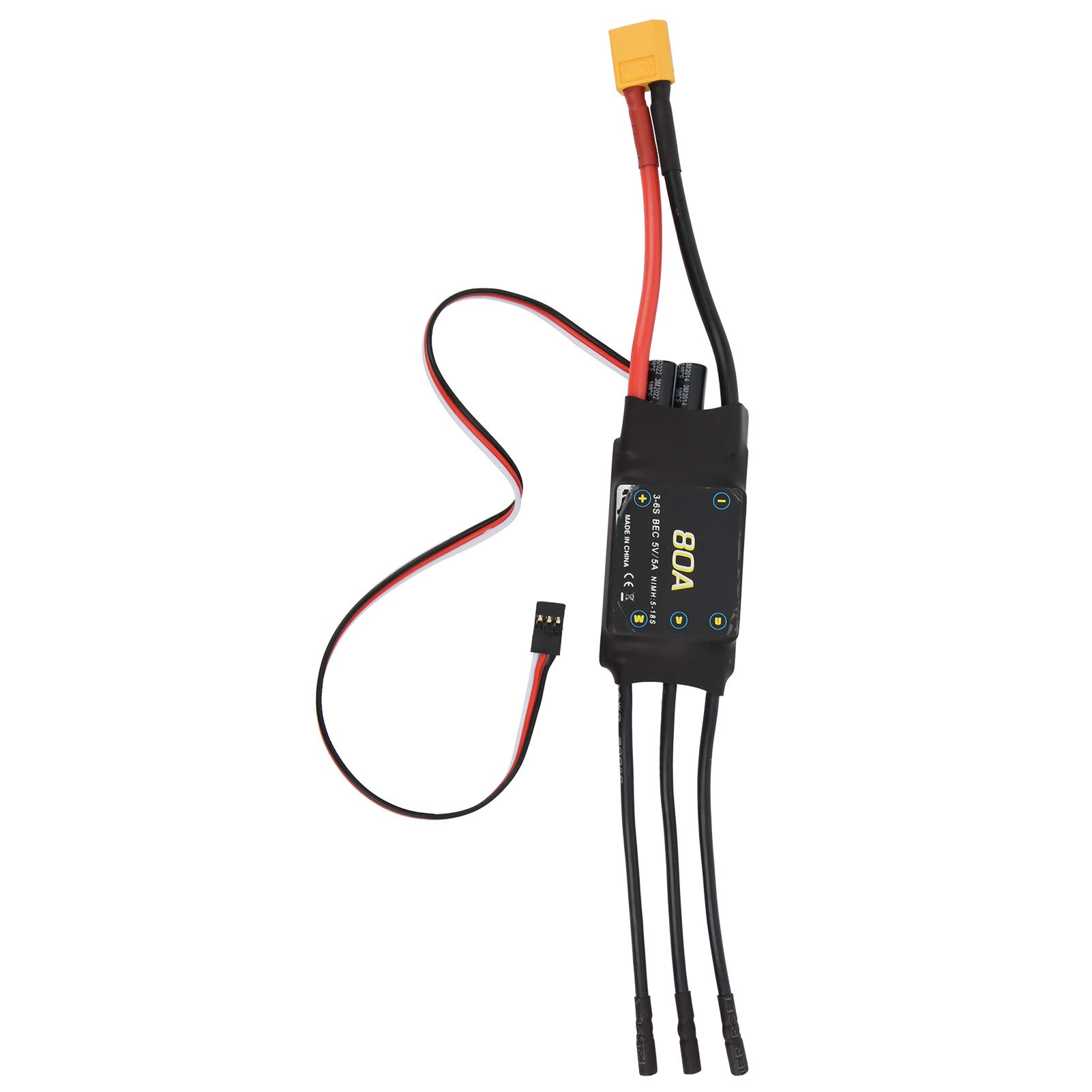 80A Brushless ESC Speed Controller with Adjustable BEC for RC Drone and