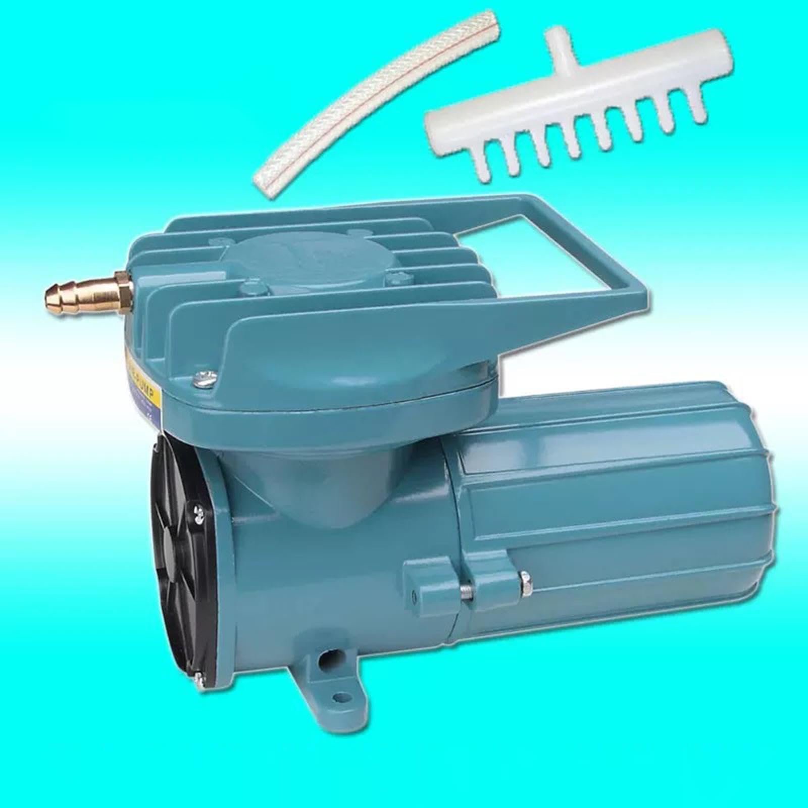 Bomba de Aire para Acuario Accesorios Metálicos Aerador Portátil Multifuncional para Estanque Herramienta para Acuicultura Y Fuentes Hidropónicas, 12V 60W, 220x110x136mm