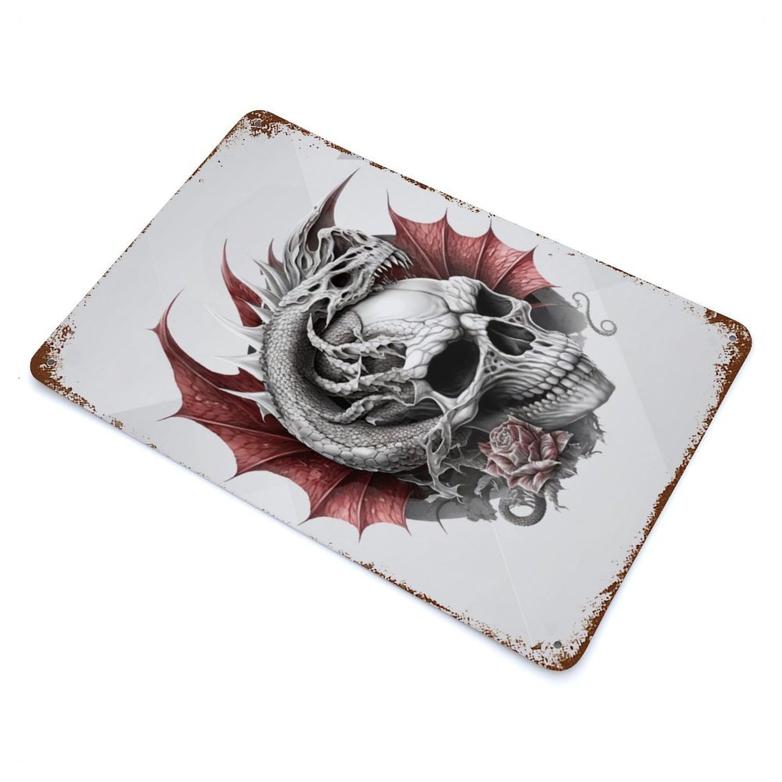 The Last Dragon Rust Effect Tin Sign 11.8"x7.9", Ideal for Farmhouse, Kitchen And Entryway Decor