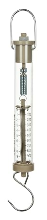 EISCO Newton Force Meter Spring Scale - Max Capacity 10N, 1 kg, Dual Scale Labeled.