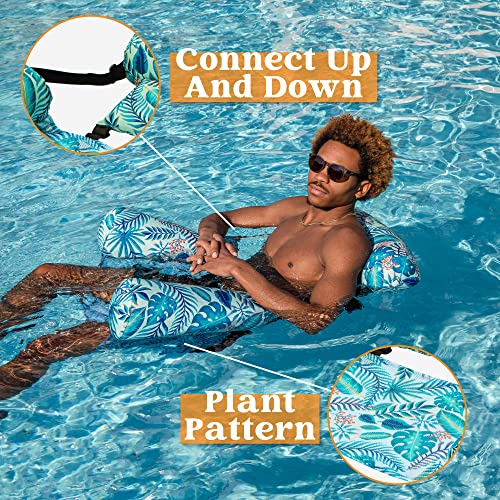 Sloosh Pool Float Hammock Chairs,Tropical Pattern Adult Water Floating, Inflatable Lounge Chair For Pool Party Summer Fun #TOP1