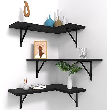 Gothic Glam: Floating Corner Shelves for a Spooktacular Work Ambiance