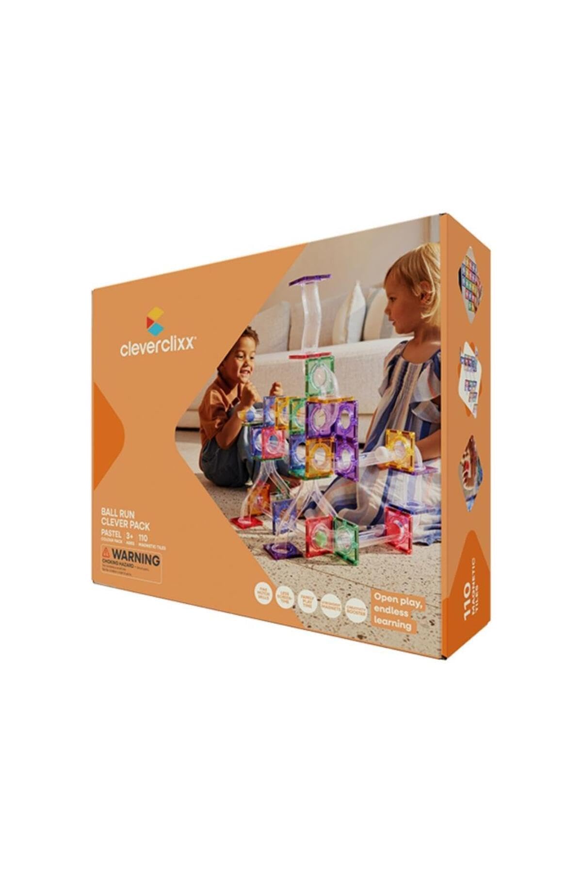 Kugelbahn-Bausatz Clever in Pastellfarben 110 Teile, langlebiges Magnetspielzeug, Robustes Lernspielzeug, erweiterbare Sets, für Kinder ab 3 Jahren