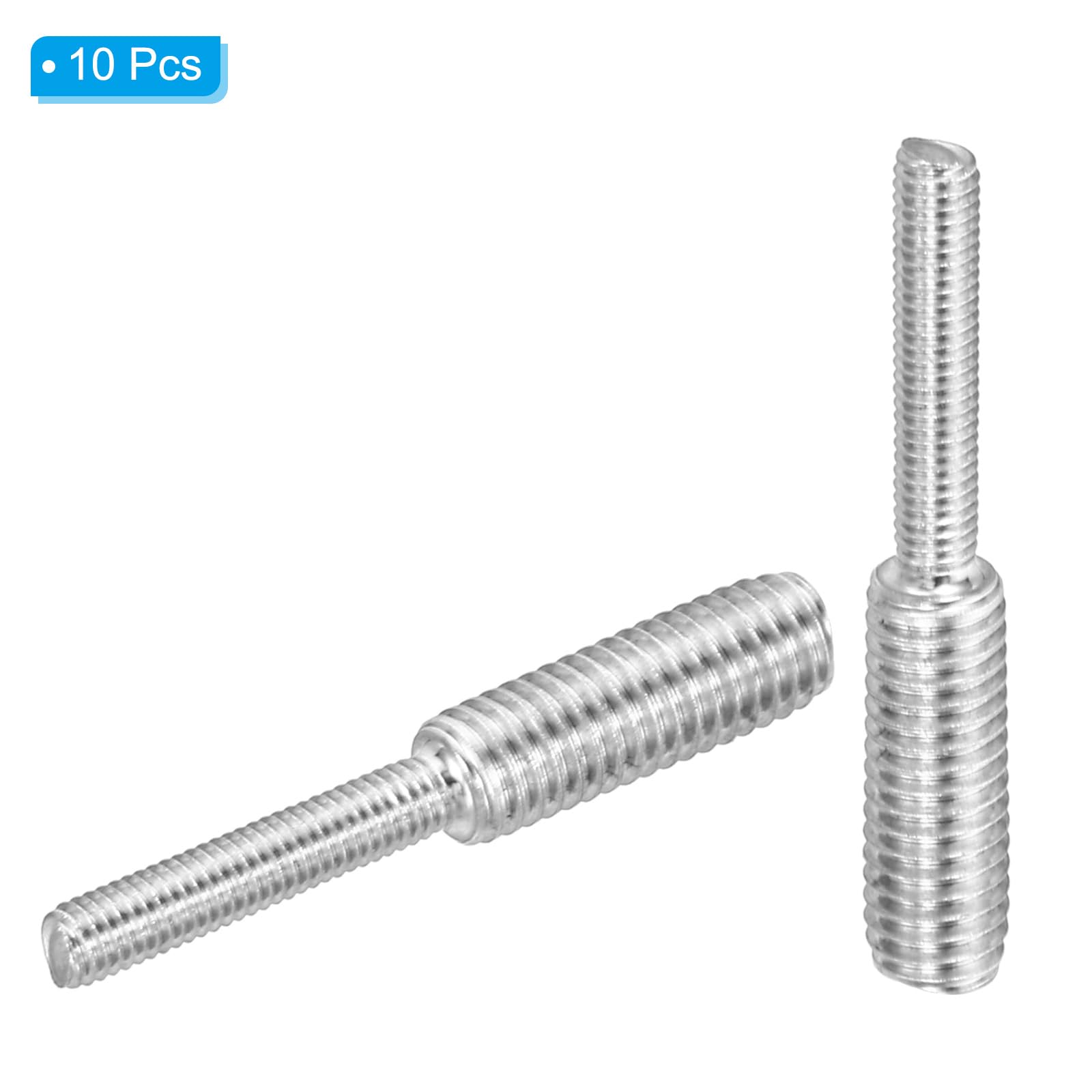 10 Perno Filettato Doppia Estremità M6x1 A M8x1.25 - Acciaio Inox 304, 30 Mm, Per Mobili - Foto 7
