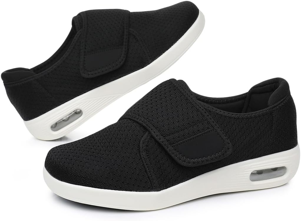 Diabetic Shoes for Men Women Extra Wide Width-Adjustable Slip-On Walking Shoes for Swollen Feet Non-Slip Easy On Off Comfort Sneakers