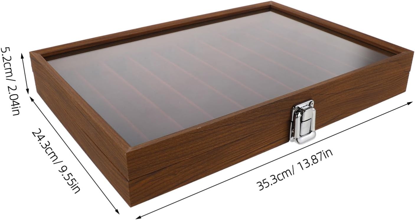 Wooden Jewelry Organizer Box with Glass Lid, Anti-tangle Design, Protective Sealed Storage Tray for Necklaces and Pendants, Elegant Decor Suitable for Bedroom and Collectible image 2