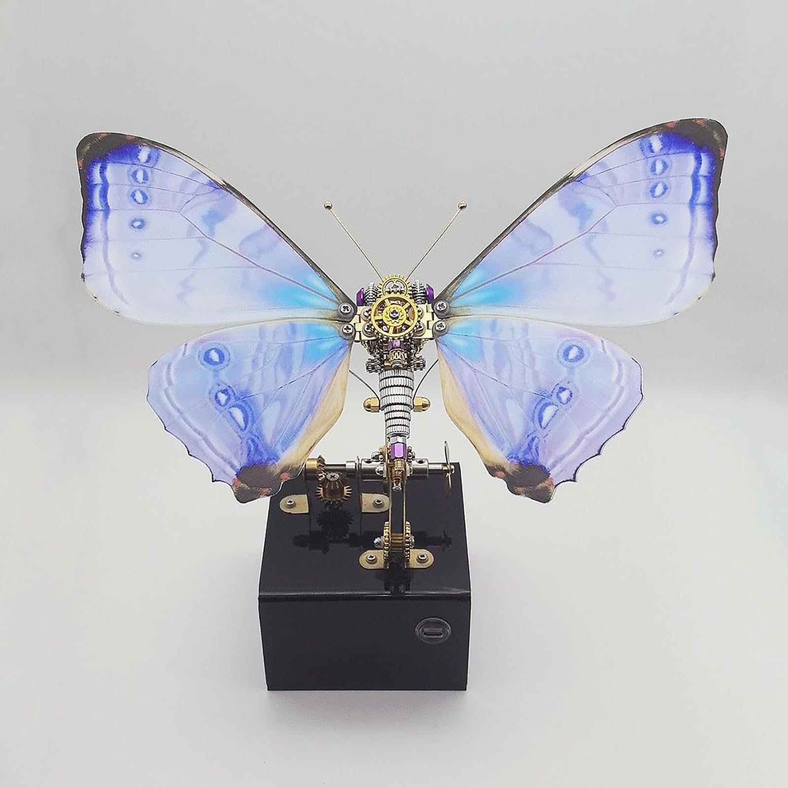 Genérico Rompecabezas 3D Metal Mariposa Dinámica, Kit de Modelo con Caja Música