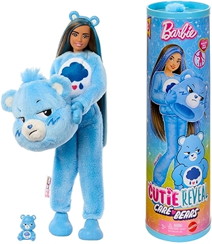 Barbie Cutie Reveal Care Bears Series Doll with Grumpy Bear Costume & Surprises