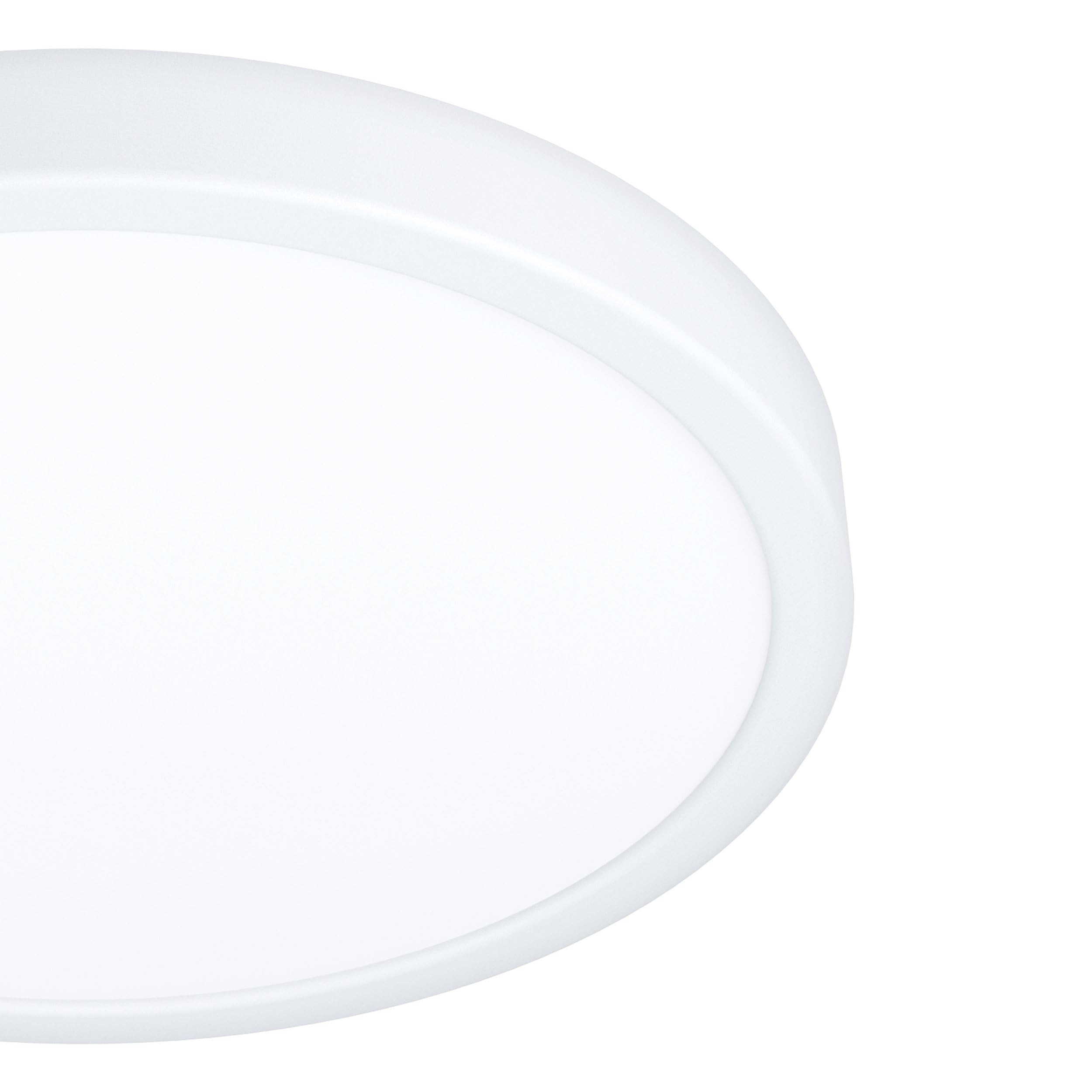 Eglo Plafonnier LED Fueva 5, Ø 28,5 cm, luminaire en saillie arrondi en | métal blanc avec surface éclairée en plastique, lampe de plafond pour salle de bains, blanc neutre, IP44