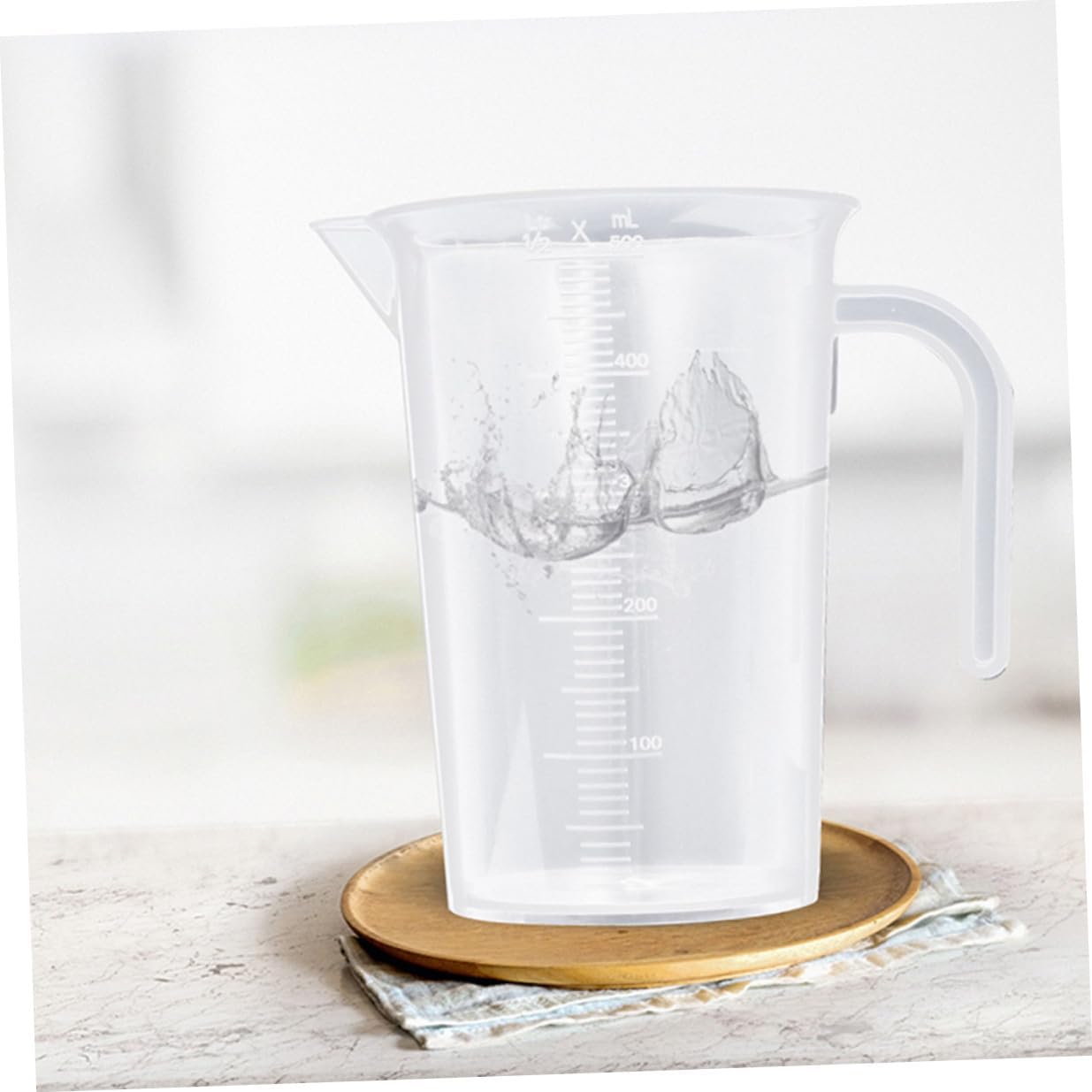 SAFIGLE 5pcs 500ml Plastic Measuring Cups Set Graduated Baking Measuring Containers with Scale Heat-resistant Kitchen Jugs for Cooking and Home Use