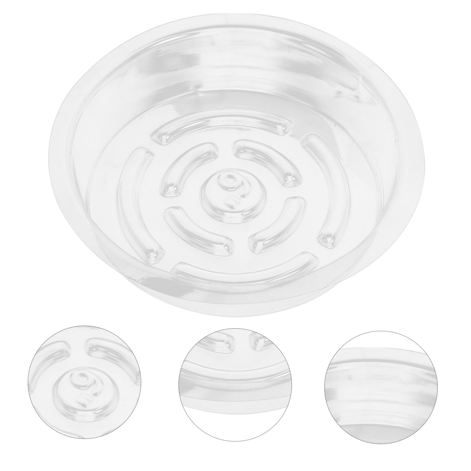 UPKOCH 3 Series Bandejas para Macetas De Plantas Platos Redondos Transparentes De Recogida De Agua Y Suelo para Jardín Y Interior 30 Piezas*3