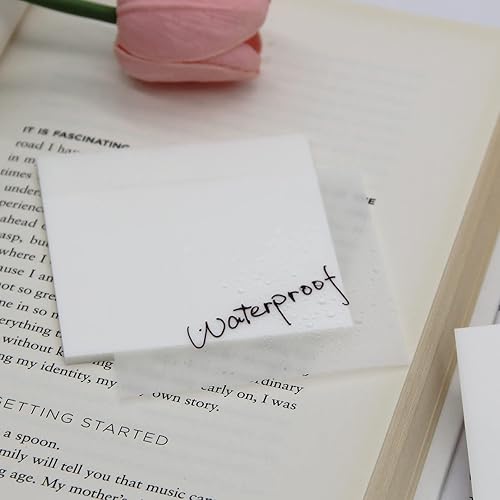 Miniatura 6 de 400 hojas de notas adhesivas transparentes, notas adhesivas transparentes de 3 x 3 pulgadas, para leer notas de escritura, marcadores de libros,