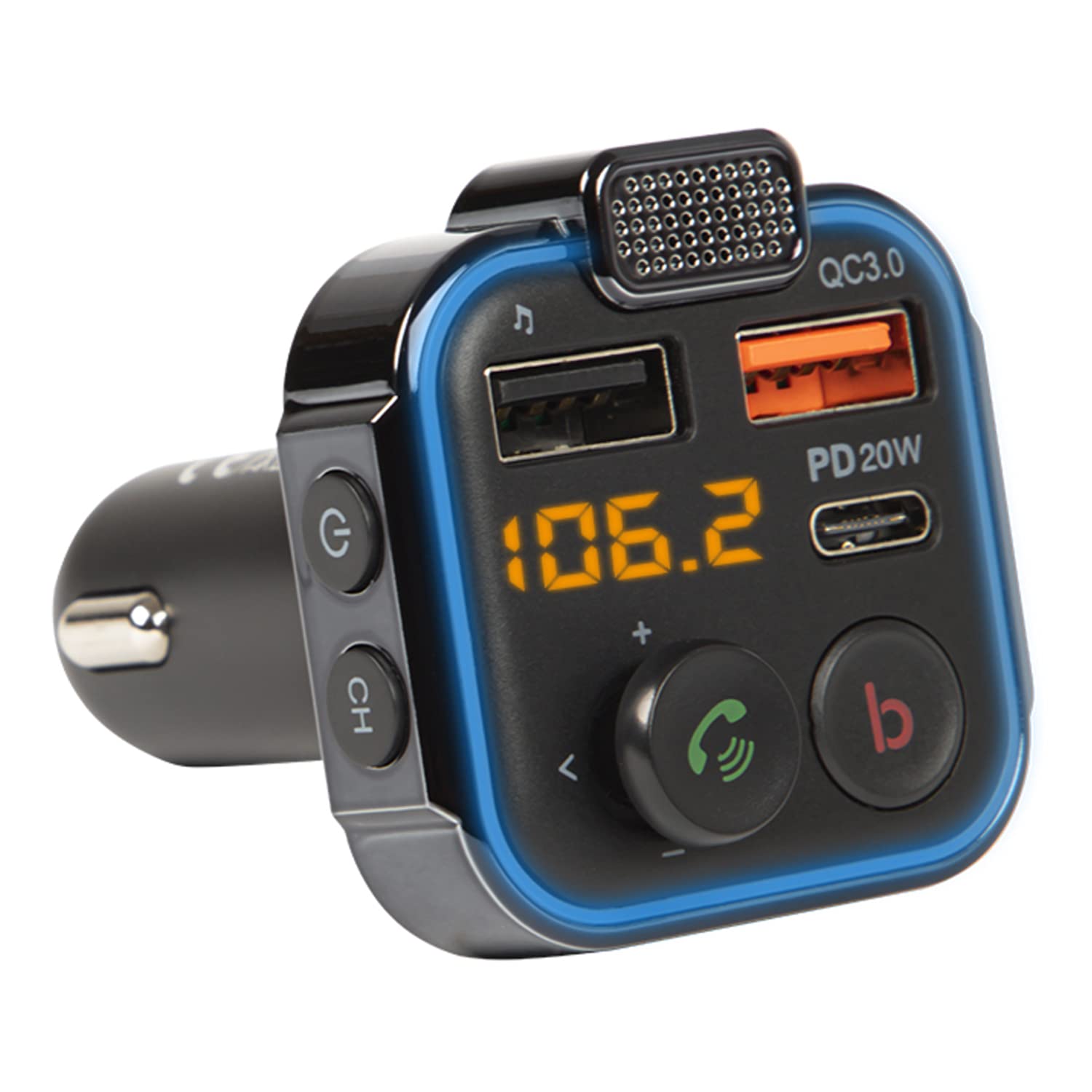 TRANSMITER BLUETOOTH Caricabatterie FM USB PD QC BASS