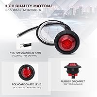 Vista 3 de TMH Paquete de 20 luces LED rojas de 3/4 pulgadas, luces marcadoras laterales LED para remolque, camión, caravana, coche, autobús, furgoneta