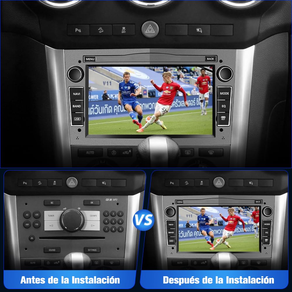 AWESAFE Android 12.0 2GB+64GB Pantalla de Coche para Opel con Carplay/Android Auto, Pantalla Táctil 7 Pulgadas con WiFi/GPS/Bluetooth/DSP/RDS/USB/FM/24 Temas, Apoyo Mandos Volante,MirrorLink(Gris)