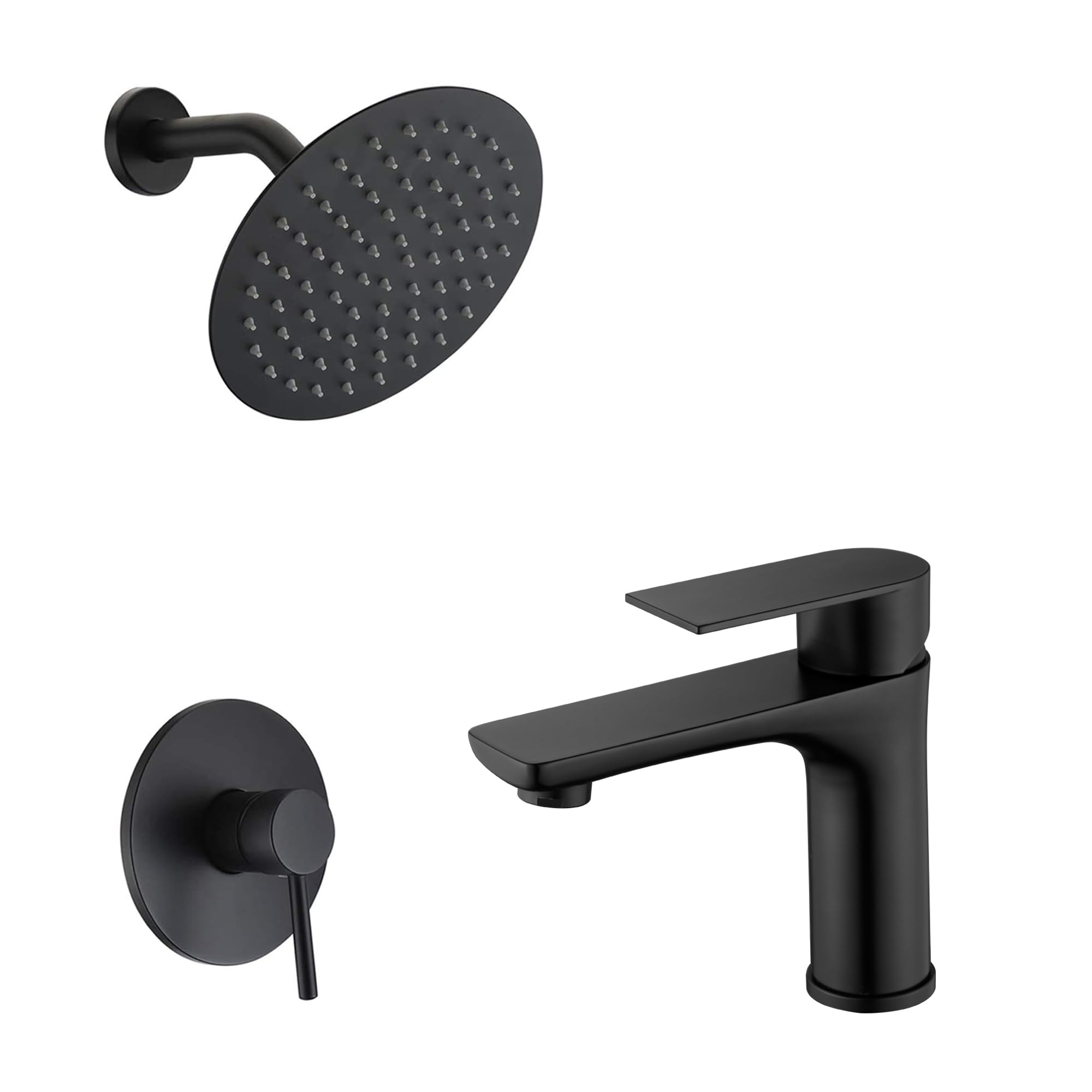 Hcfyauis Black Shower Faucet S3221di+ Bathroom Sink Faucet S1425-Mb