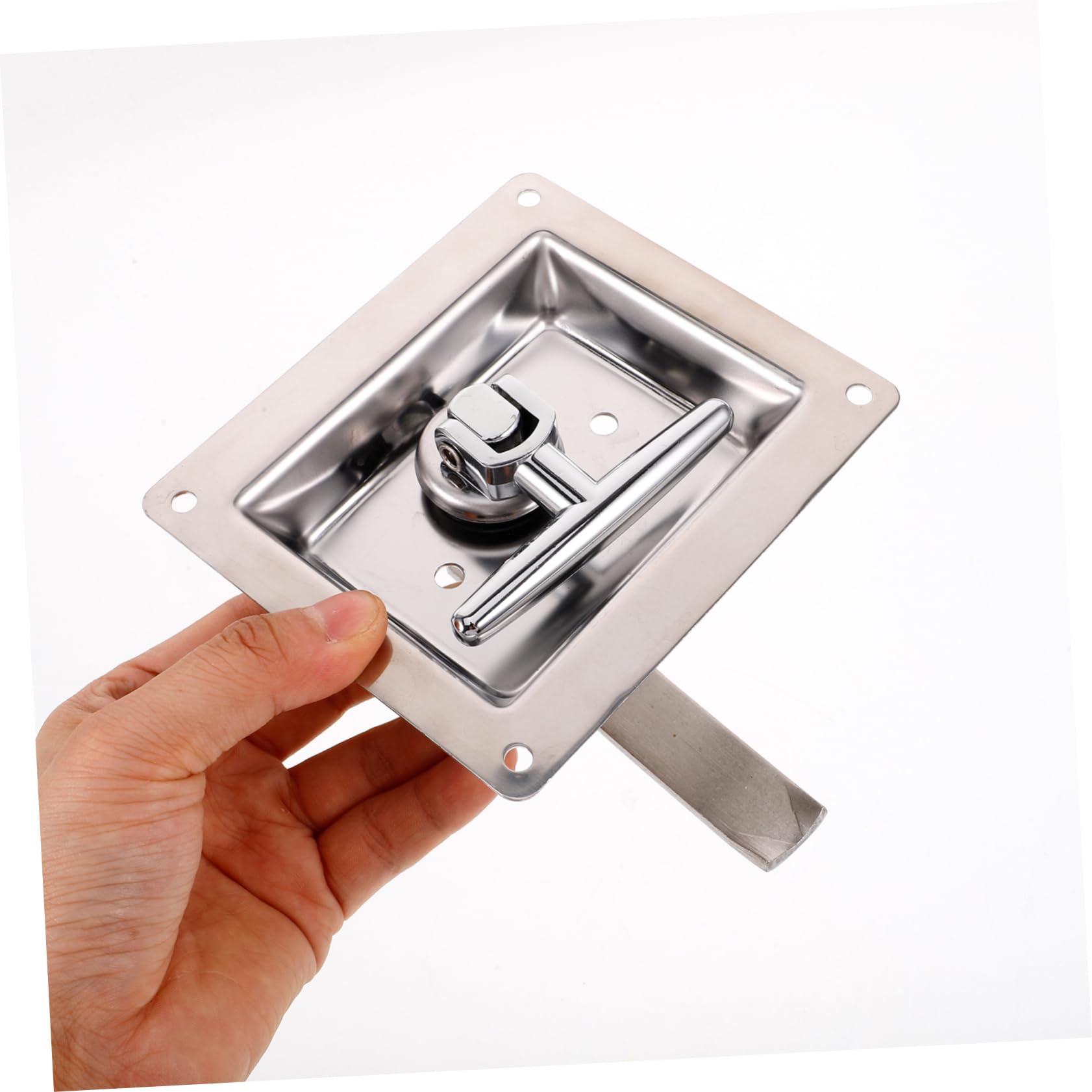 Cerradura de Caja de Herramientas para Caravana de Acero Inoxidable | Plata, Instalación Sencilla y Uso Fácil, para Remolque y Rv Cierre Seguro