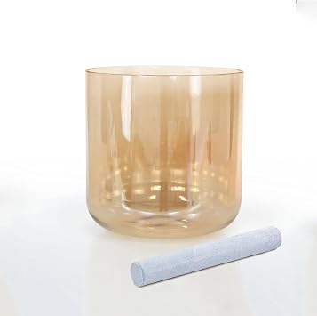 Hye-eun Tea Clear Cosmic Crystal Singing Bowl 6Inch E Note for Meditation