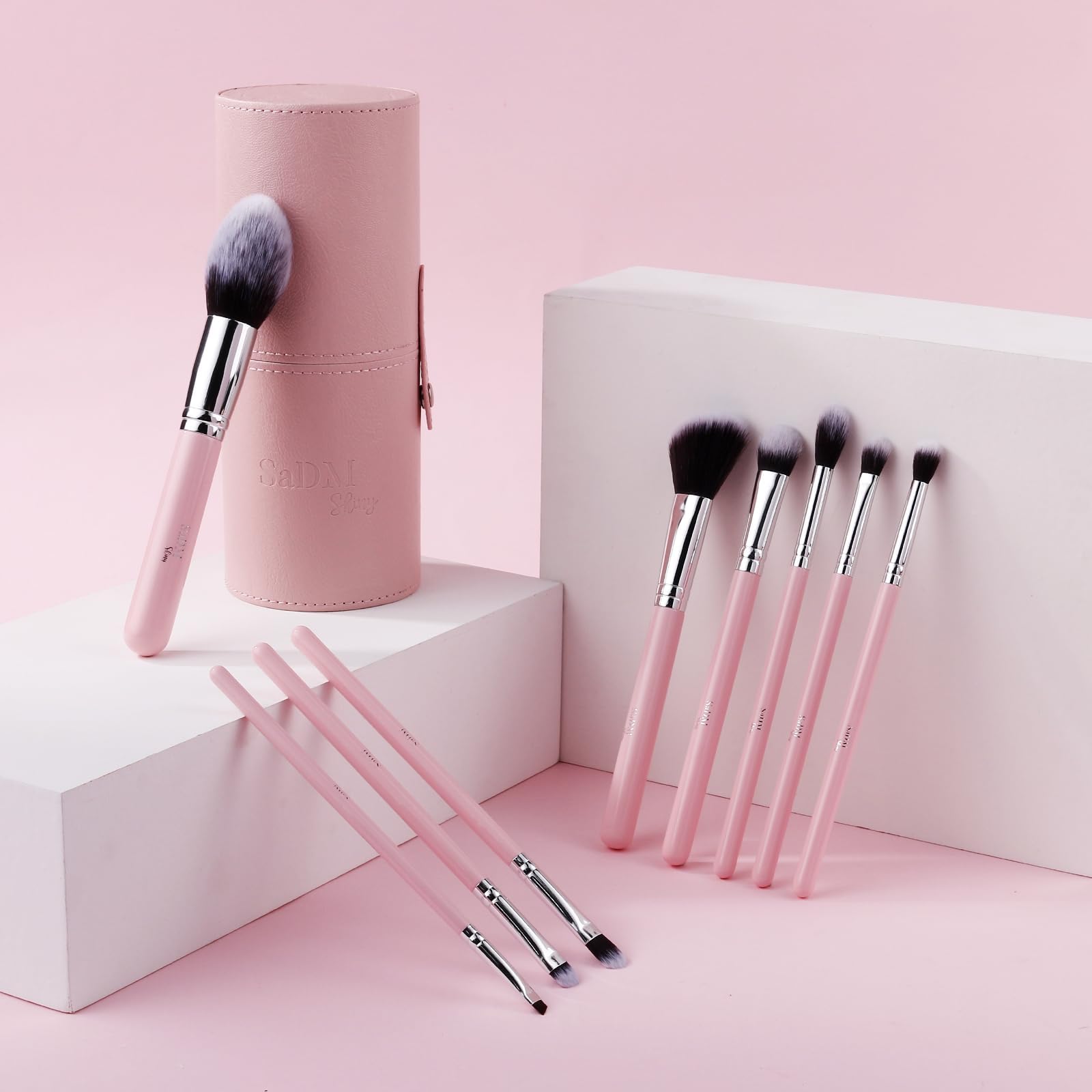 Makeup Brush Set (9 Pieces), Includes Foundation, Powder, Concealers, Highlighter, Contour, Eye Shadows & Blush Brushes - Image 2