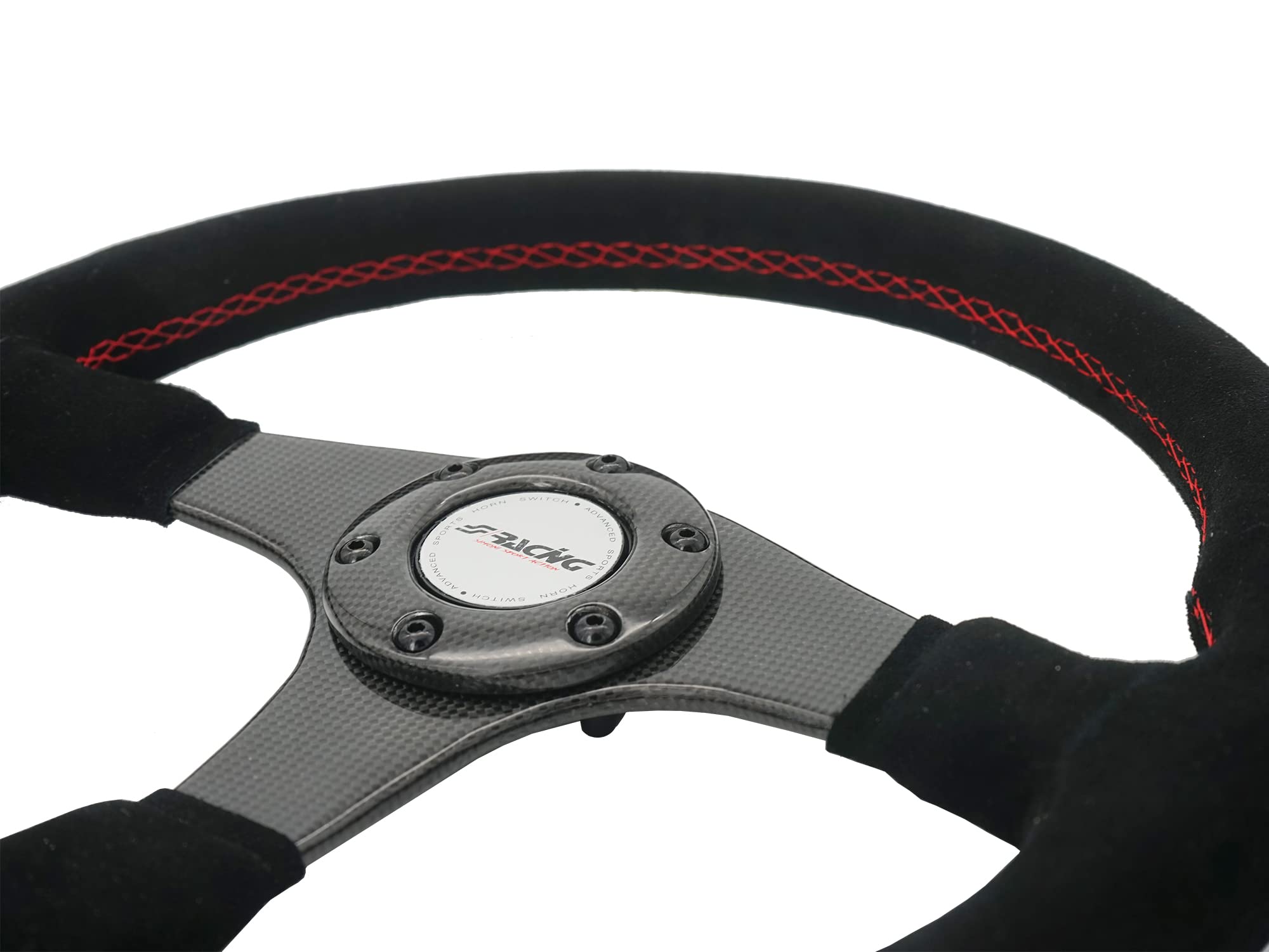 Simoni Racing WALTER Volante Sportivo Universale in Camoscio Nero, Razze in Vero Carbonio