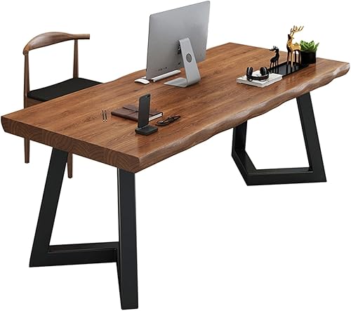 HUAHUA Escritorio para computadora para el hogar, de madera maciza, escritorio y silla, grosor de escritorio de 2.0in, mesa de conferencia,
