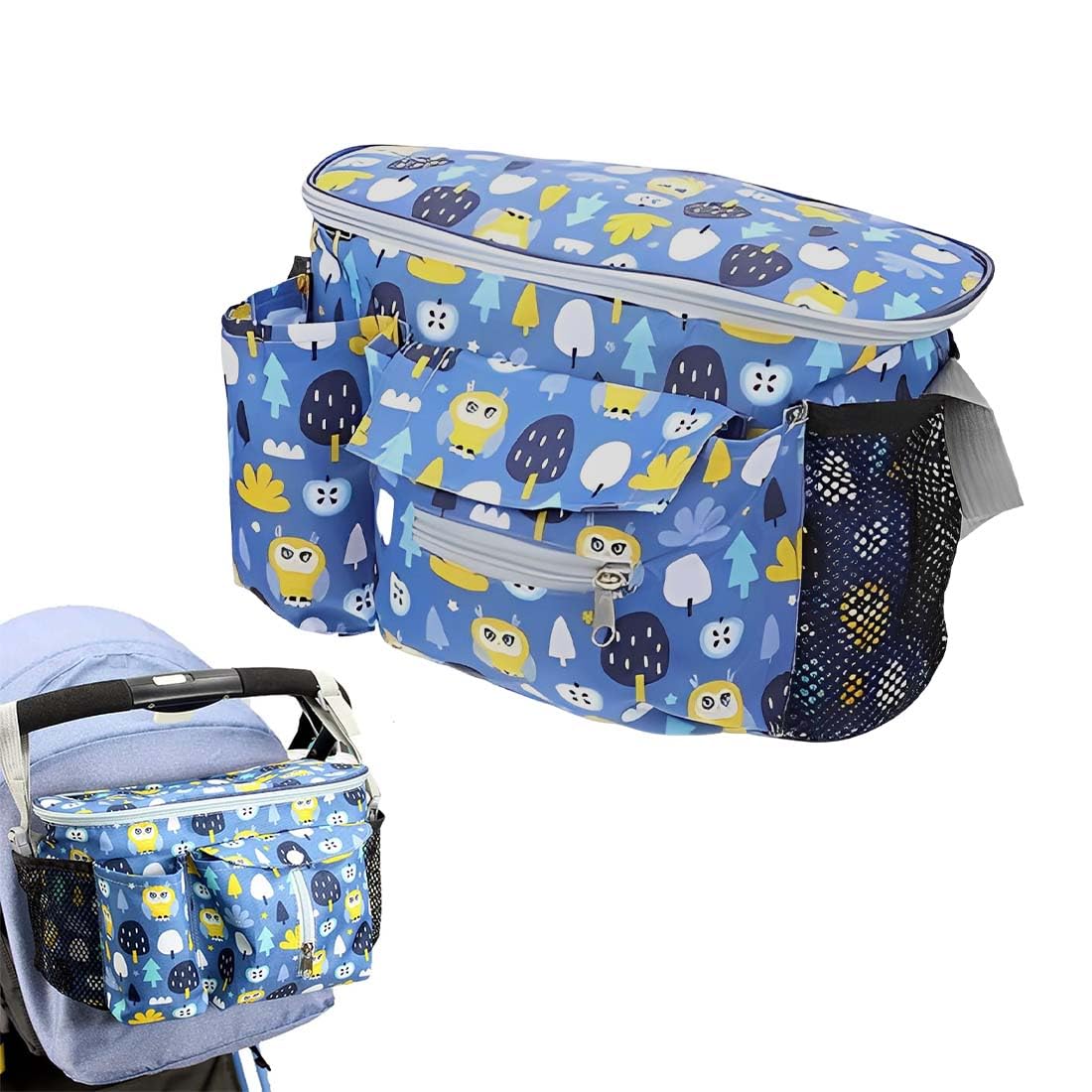 Organizador universal para cochecito de bebé - Organizador grande para cochecito de bebé - Bolso multifuncional para cambiar pañales - Práctico bolso para cochecito.