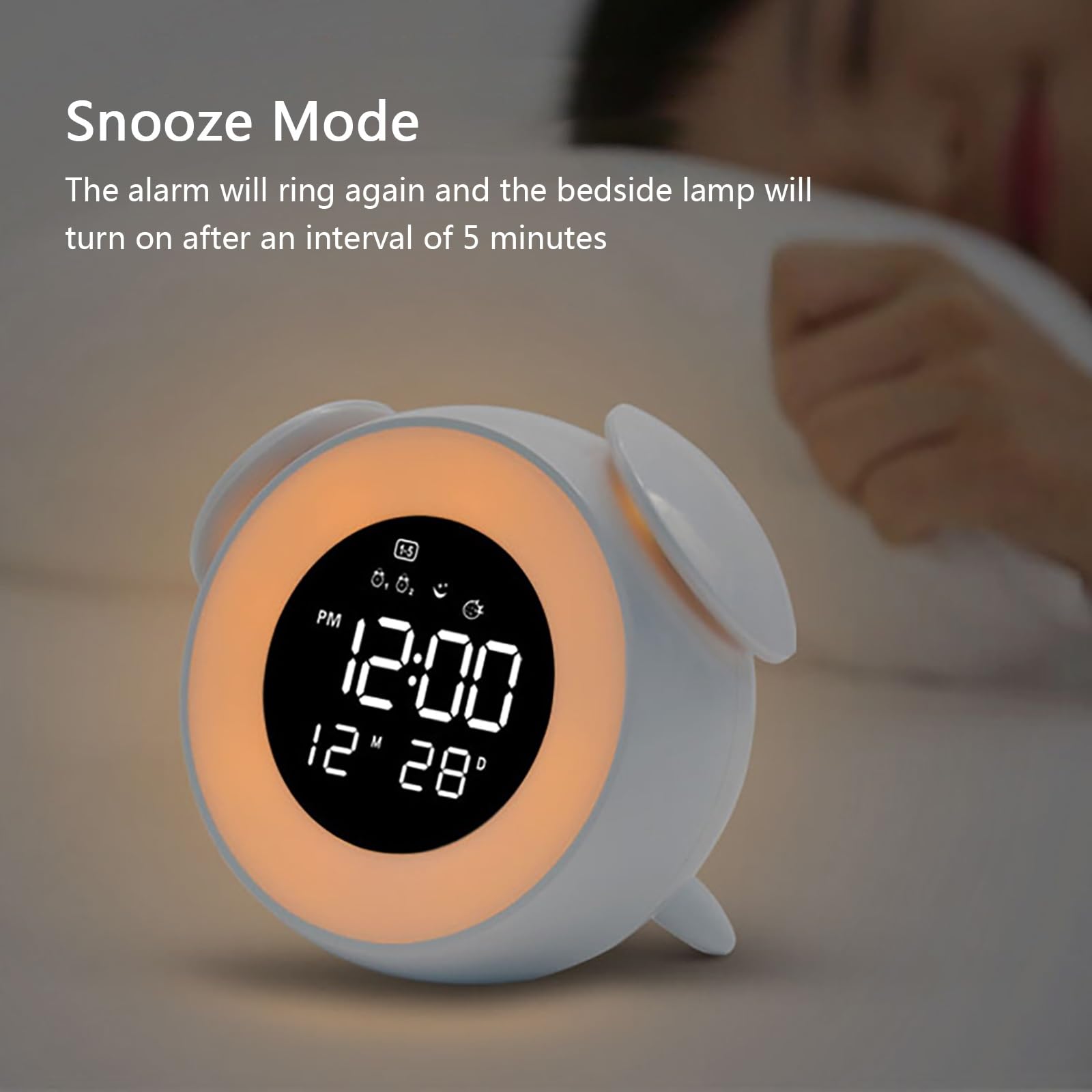 Despertador con Luz Simuladora Del Amanecer y El Atardecer, 25 Sonidos Relajantes y Función De Repetición De Alarma, Diseño Bonito para Dormitorios Infantiles y Adultos