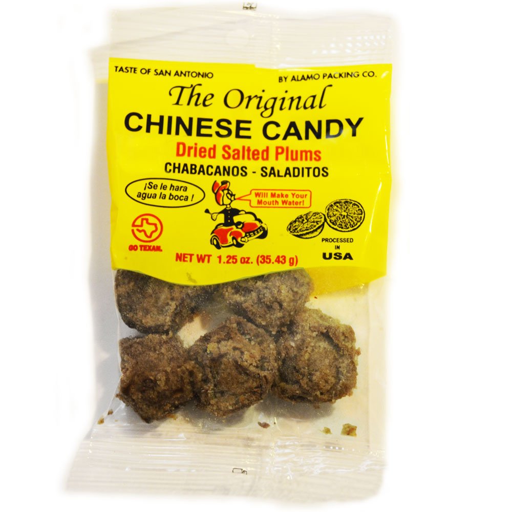 Alamo Candy Chinese Candy, Dried Salted Plums Regular Flavored 1.25Oz. (Regular)