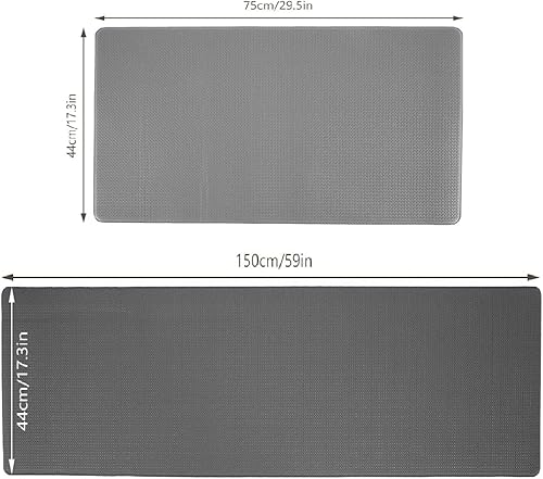 Miniatura 3 de Juego de 2 alfombras de cocina de 17.3 x 29.5 pulgadas + 17.3 x 59 pulgadas, tapete de cocina antideslizante e impermeable, tapete de cocina