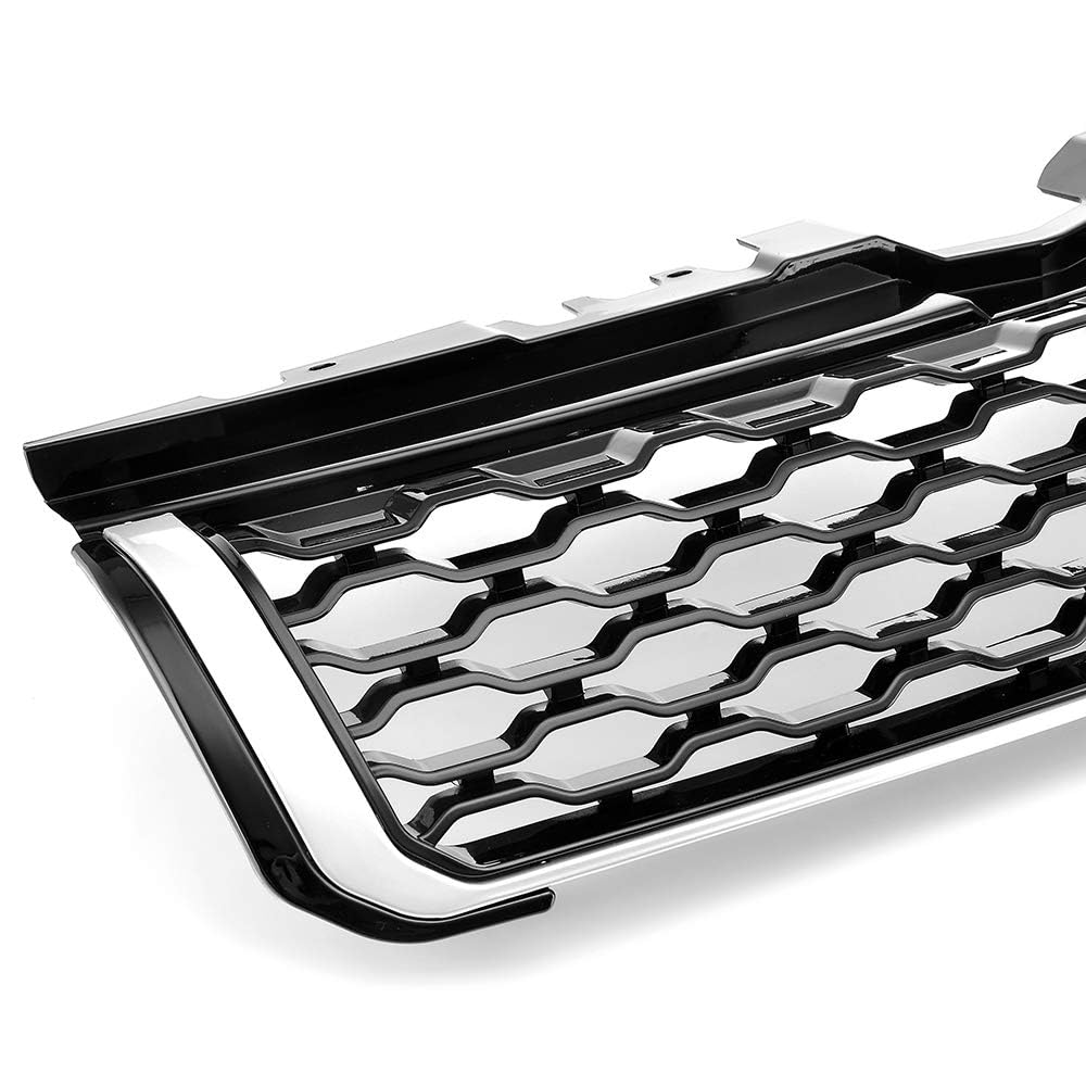 Set Di 2 Griglie Anteriori In ABS Per Paraurti | Compatibile Con Land Rover Range Rover Evoque (2012-2019), Colore Grigio