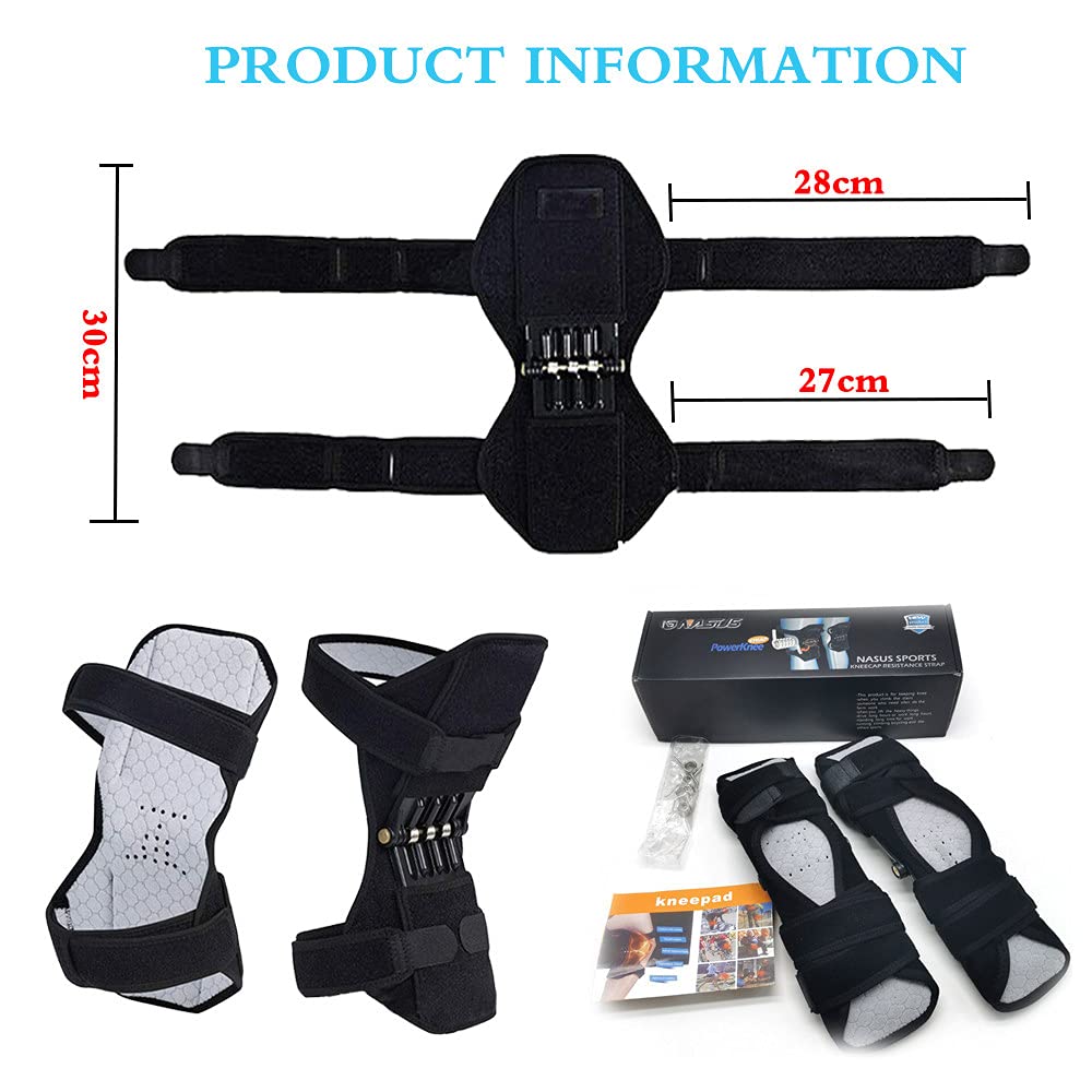 Rodillera con resorte, rodillera de apoyo para las articulaciones, refuerzo de protección de la rodilla con correas totalmente ajustables para caminar, subir escaleras, sentadillas en el gimnasio,