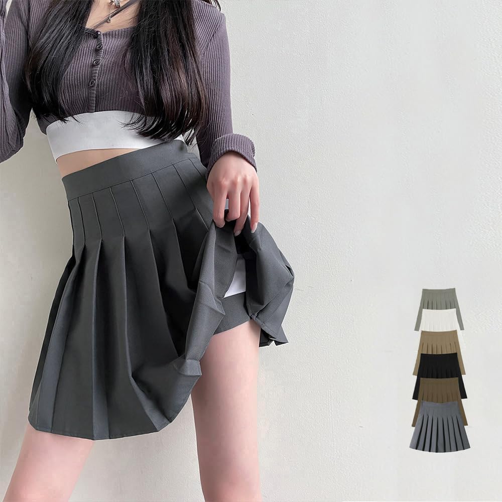 Amazon.co.jp: [miniministore] ボックスプリーツスカート ミニ 