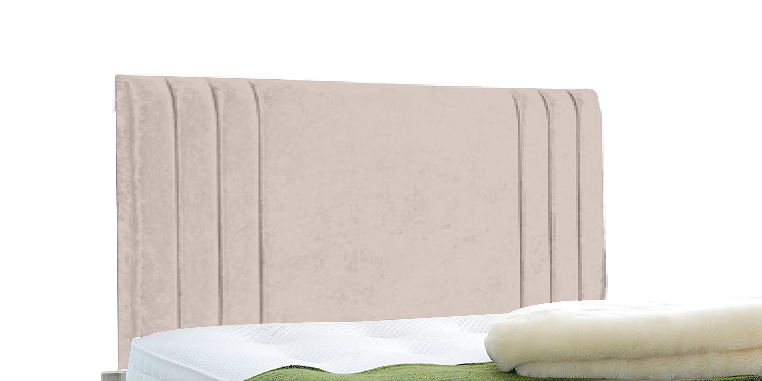 Affordable Contemporary Rio Headboards in Elegant Crushed Velvet (4FT6 Double- Height 24", Camel)