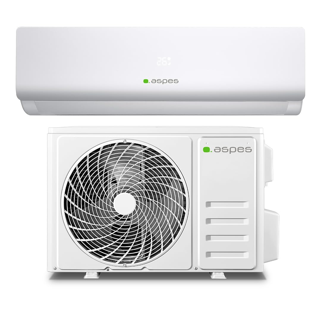 Aspes Aire Acondicionado Split, 24000 BTU AAAS2400W. Bomba de Calor, Temporizador, Clasificación Energética A++